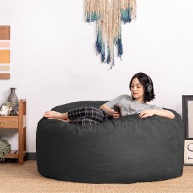 Jaxx Saxx 5 Foot Large Bean Bag w/ Removable Cover, Black