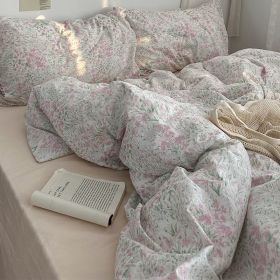 Garden Small Floral Cotton Bed 4-piece Summer Girly Bedding Set (Option: 120cm three piece set-Kasuhi letter)