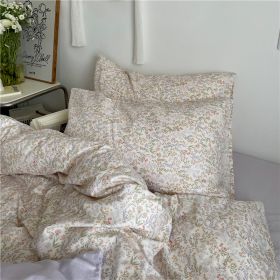 Garden Small Floral Cotton Bed 4-piece Summer Girly Bedding Set (Option: 120cm three piece set-Midsummer Night Floral Pillow)