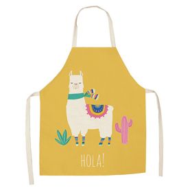 Cartoon Alpaca Cactus Cotton Linen Apron (Option: Style5-45x56cm)