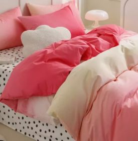 Simple Gradient Color Bed Four Sets Of Cotton Pure Cotton (Option: Rainbow Pink-1.2m sheets 1.5m)