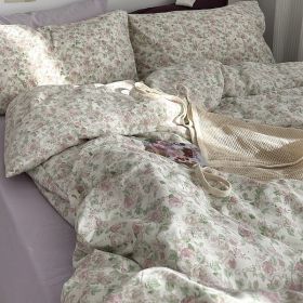 Garden Small Floral Cotton Bed 4-piece Summer Girly Bedding Set (Option: 150cmfour piece set-Romance)