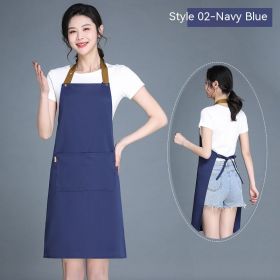 Women's Wear-resistant Stain-resistant Breathable Waterproof Apron (Option: 02 Waterproof Purplish Blue)