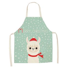 Cartoon Alpaca Cactus Cotton Linen Apron (Option: Style22-45x56cm)