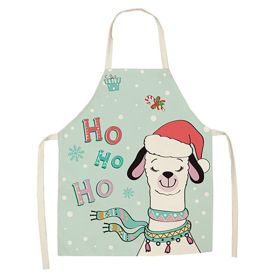 Cartoon Alpaca Cactus Cotton Linen Apron (Option: Style6-45x56cm)