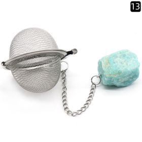 Natural Raw Gemstone Filter Ball Stew Ingredients Ball Stainless Steel Tea Filter (Option: Amazonite)