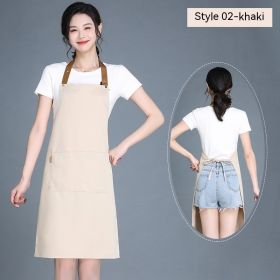 Women's Wear-resistant Stain-resistant Breathable Waterproof Apron (Option: 02 Waterproof Khaki)