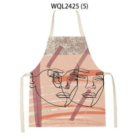 Simple Fabric Apron Kitchen Antifouling Work Clothes (Option: WQL2425 5-68 55cm)