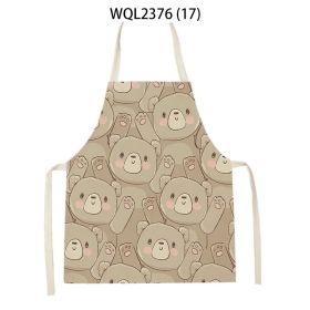 Anti-fouling Cartoon Apron Kitchen Printing Sleeveless Blouse (Option: WQL2376 17-68 55cm)