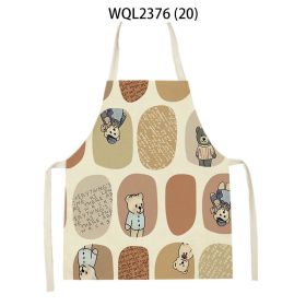 Anti-fouling Cartoon Apron Kitchen Printing Sleeveless Blouse (Option: WQL2376 20-68 55cm)