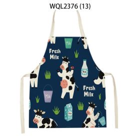 Anti-fouling Cartoon Apron Kitchen Printing Sleeveless Blouse (Option: WQL2376 13-68 55cm)