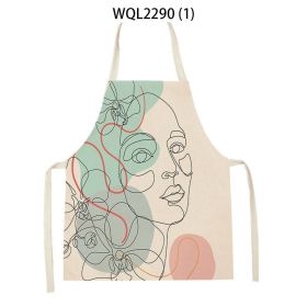 Simple Fabric Apron Kitchen Antifouling Work Clothes (Option: WQL2290 1-68 55cm)