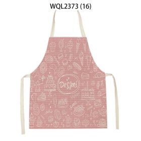 Anti-fouling Cartoon Apron Kitchen Printing Sleeveless Blouse (Option: WQL2373 16-68 55cm)