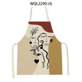 Simple Fabric Apron Kitchen Antifouling Work Clothes (Option: WQL2290 4-47 38cm)