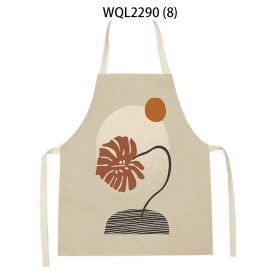 Simple Fabric Apron Kitchen Antifouling Work Clothes (Option: WQL2290 8-68 55cm)