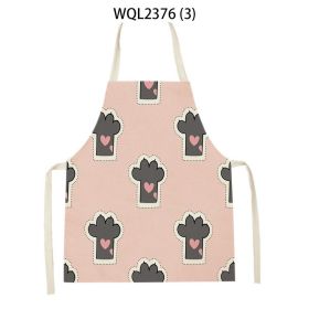 Anti-fouling Cartoon Apron Kitchen Printing Sleeveless Blouse (Option: WQL2376 3-68 55cm)