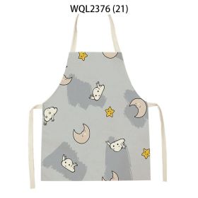 Anti-fouling Cartoon Apron Kitchen Printing Sleeveless Blouse (Option: WQL2376 21-47 38cm)