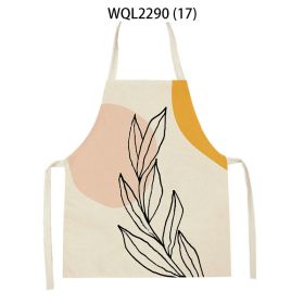 Simple Fabric Apron Kitchen Antifouling Work Clothes (Option: WQL2290 17-68 55cm)