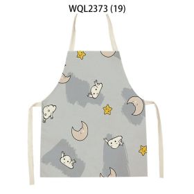 Anti-fouling Cartoon Apron Kitchen Printing Sleeveless Blouse (Option: WQL2373 19-68 55cm)