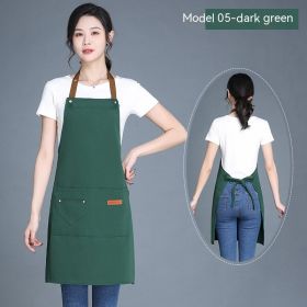 Women's Wear-resistant Stain-resistant Breathable Waterproof Apron (Option: 05 Waterproof Dark Green)