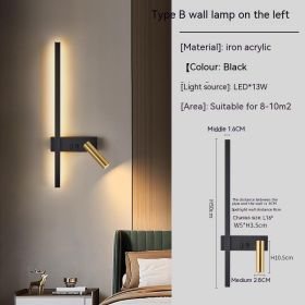 Living Room Sofa Background Wall Decorative Light Luxury Creative Bedroom Bedside Lamp (Option: Black Gold B Type Left)