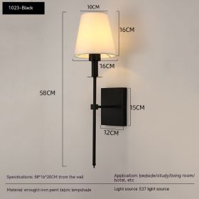 Indoor Bedroom Bedside Reading Wall Lamp (Option: 5W Warm Light Bulb-1023 Black)