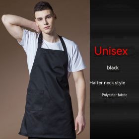 Coffee Tea Shop Adjustable Canvas Neck-hanging Apron (Option: 304 Black)