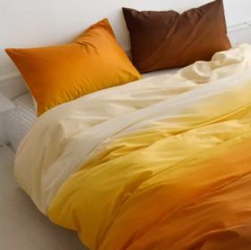 Simple Gradient Color Bed Four Sets Of Cotton Pure Cotton (Option: Setting sun-1.5m bed sheet 2m)