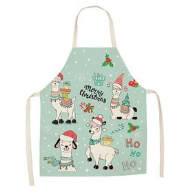 Cartoon Alpaca Cactus Cotton Linen Apron (Option: Style21-65x53cm)