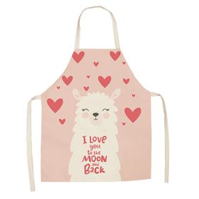 Cartoon Alpaca Cactus Cotton Linen Apron (Option: Style17-55x68cm)