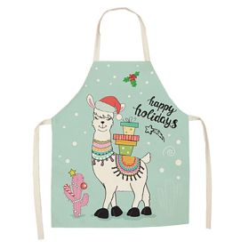 Cartoon Alpaca Cactus Cotton Linen Apron (Option: Style24-55x68cm)